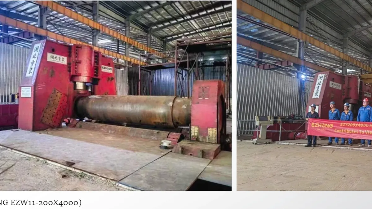 Hubei Heavy Machine(EZHONG EZW11-200X4000) Has settled in Binh Duong, Vietnam